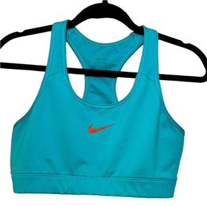 Nike Dri Fit Turquoise & Pink Sports Running Bra Large 12 14